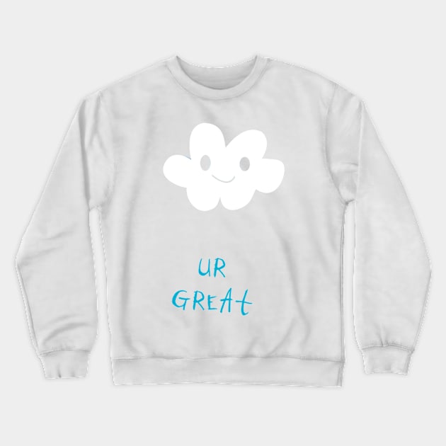 Cloud Happy Smile Crewneck Sweatshirt by Uwaki